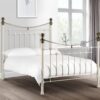 Victoria Bedstead Stone White and Brass