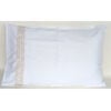 H Monks Exclusive Embroidered 300tc Sateen Duvet Cover Set Greek Key Biscuit and White