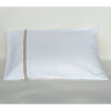 H Monks Exclusive Duvet Cover Set 2 Row Cord Biscuit and White