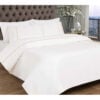 H Monks Exclusive Duvet Cover Set 2 Row Cord Biscuit and White