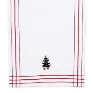 Christmas Tree Embroidered Tea Towel