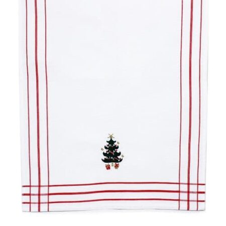 Christmas Tree Embroidered Tea Towel