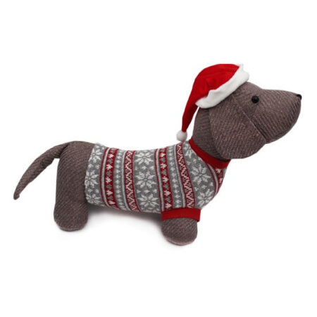Hank Dachshund Christmas Doorstop