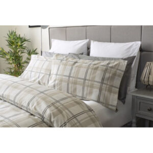 Check Beige Duvet Cover Set