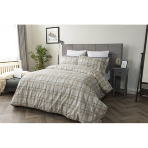 Check Beige Duvet Cover Set