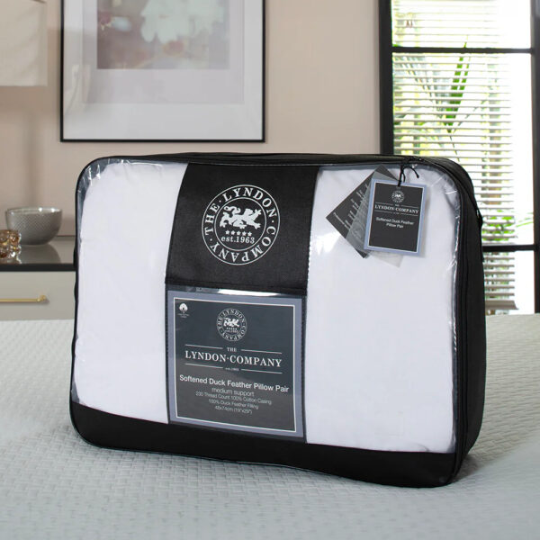 softened duck feather pillow pair