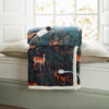 dyngs-FoxandDeerTeal-heated-throw Fox and Deer Teal Printed Fleece Electric Heated Throw