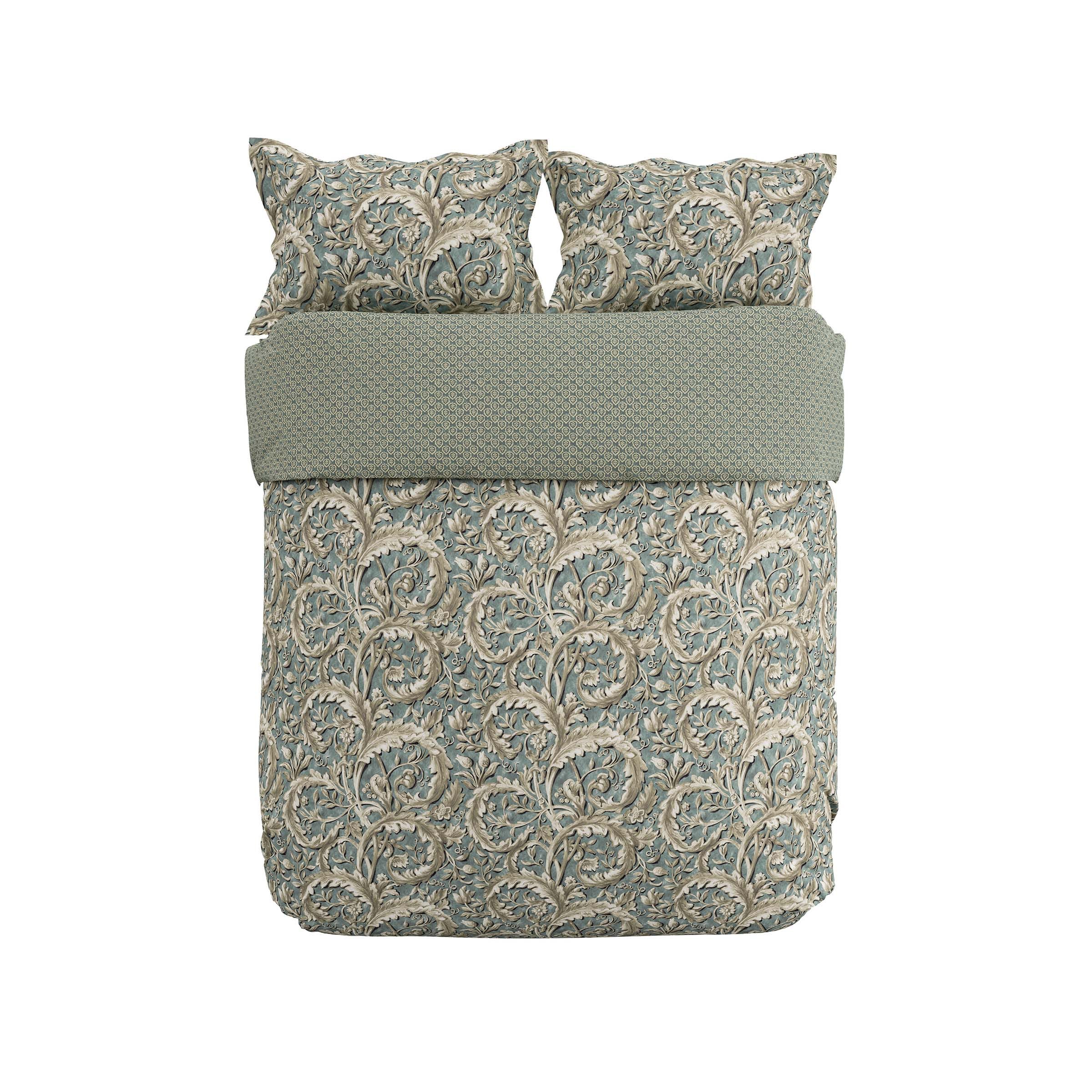 National Trust Tilia Lime Soft Teal Duvet Cover Set - Image 4