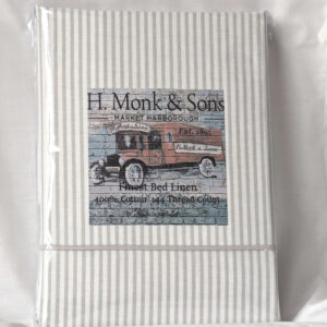 H Monks Exclusive Striped Duvet Cover Set Grey