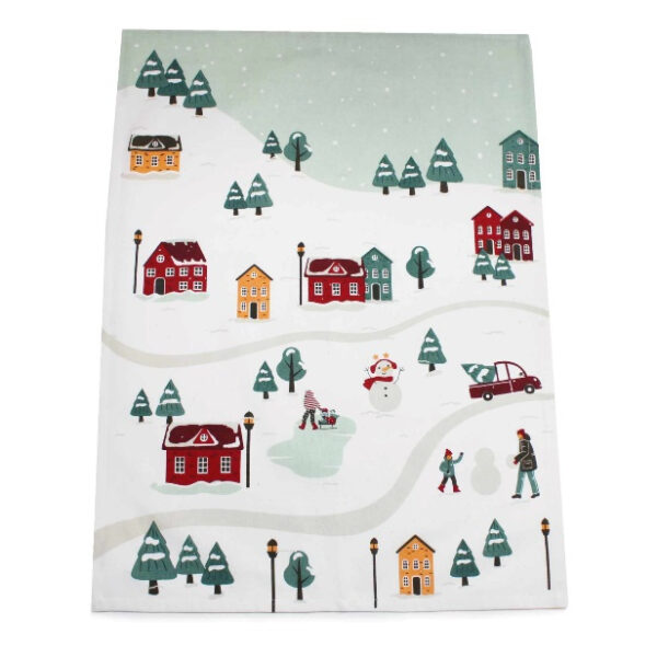 Christmas Street Tea Towel