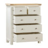 Foxington Painted Oak 2 Over 3 Drawer Chest- Off White