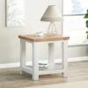 Foxington Painted Oak Lamp Table - Off White
