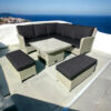Capris Outdoor Corner Sofa Set with Table and Cushioned Boxes