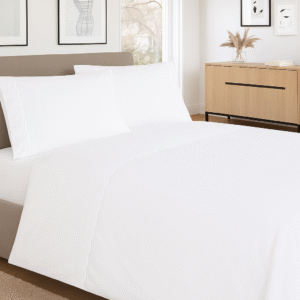 Scalloped Edge Duvet Cover Set in White
