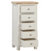Foxington Oak 5 Drawer Chest - Off White