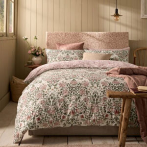William Morris At Home Rose Pink and Sage Duvet Cover Set