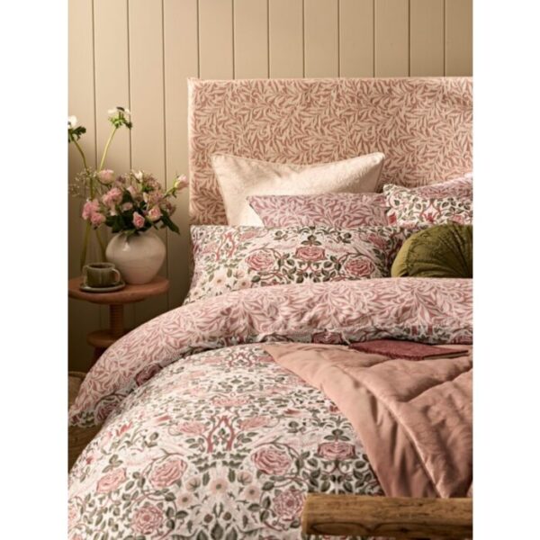 William Morris At Home Rose Pink and Sage Duvet Cover Set - Image 3