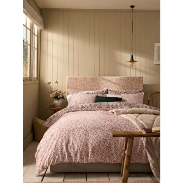 William Morris At Home Rose Pink and Sage Duvet Cover Set - Image 4