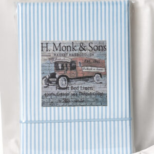 H Monks Exclusive Striped Duvet Cover Set Blue