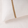 H Monks Velvet Duvet Cover Set - White and Latte