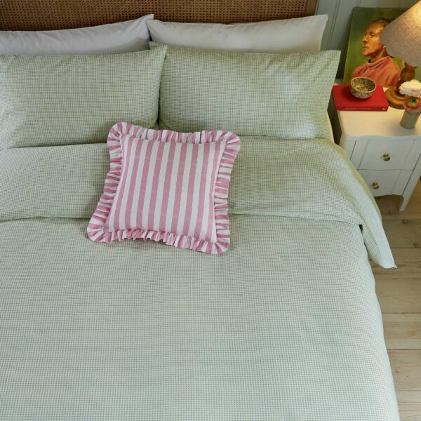 Secret Garden Gingham Duvet Cover Set In Green