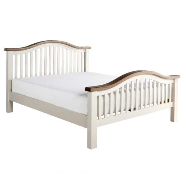 Maine Solid Wooden Bedstead In White - 2 Foot-end Options