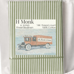 H Monks Exclusive Striped Duvet Cover Set Green