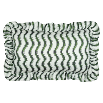 Wiggly Stripe Outdoor Cushion Green