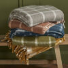 Faux Mohair Chequered Throw - In Spice Orange