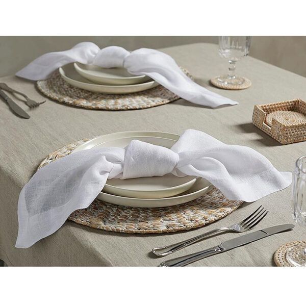Napkin Set of 4 White 100pc Linen